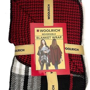 Woolrich REVERSIBLE BLANKET WRAP One Size Kensington plaid/ houndstooth NEW